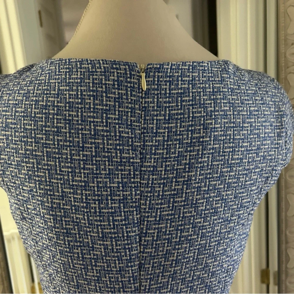Anne Klein Blue Textured Midi Dress - Picture 5 of 8